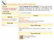 Rubrique, site de démo
